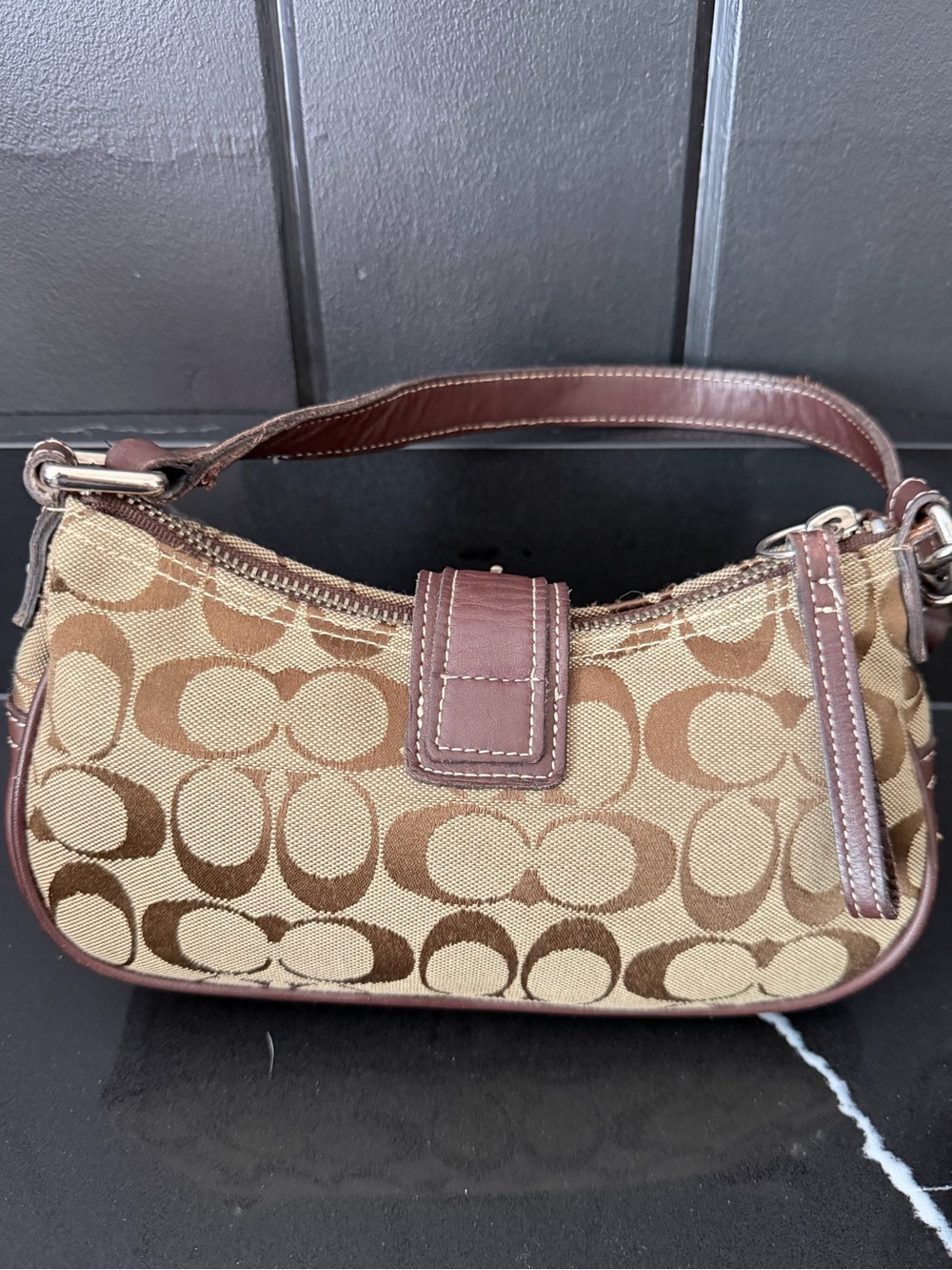 Rare USA Made Coach 6094 Signature Demi Y2K Baguette Bag - Picture 5 of 11